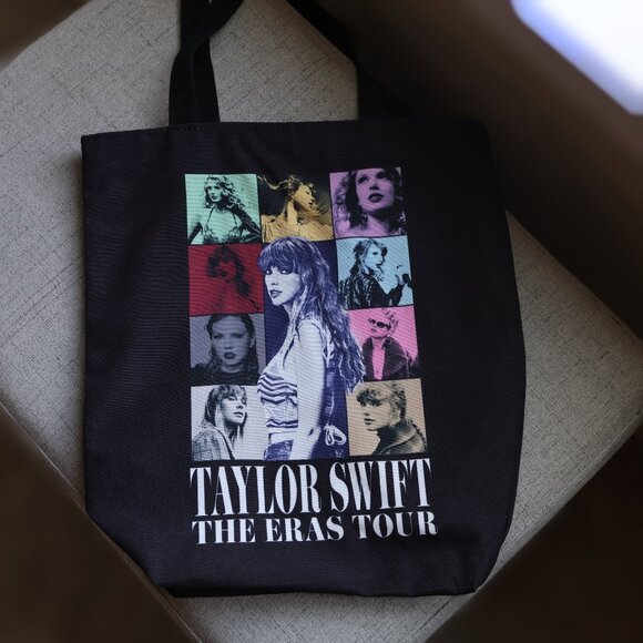 Taylor Swift Handbags - Taylor Swift The Eras Tour Tote Bag Black Original Design